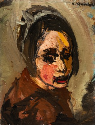 Portrait de jeune femme à la coiffe